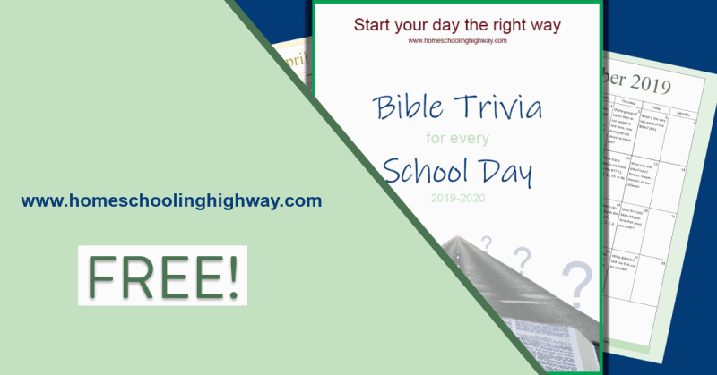 Free printable Bible trivia calendar for homeschool students