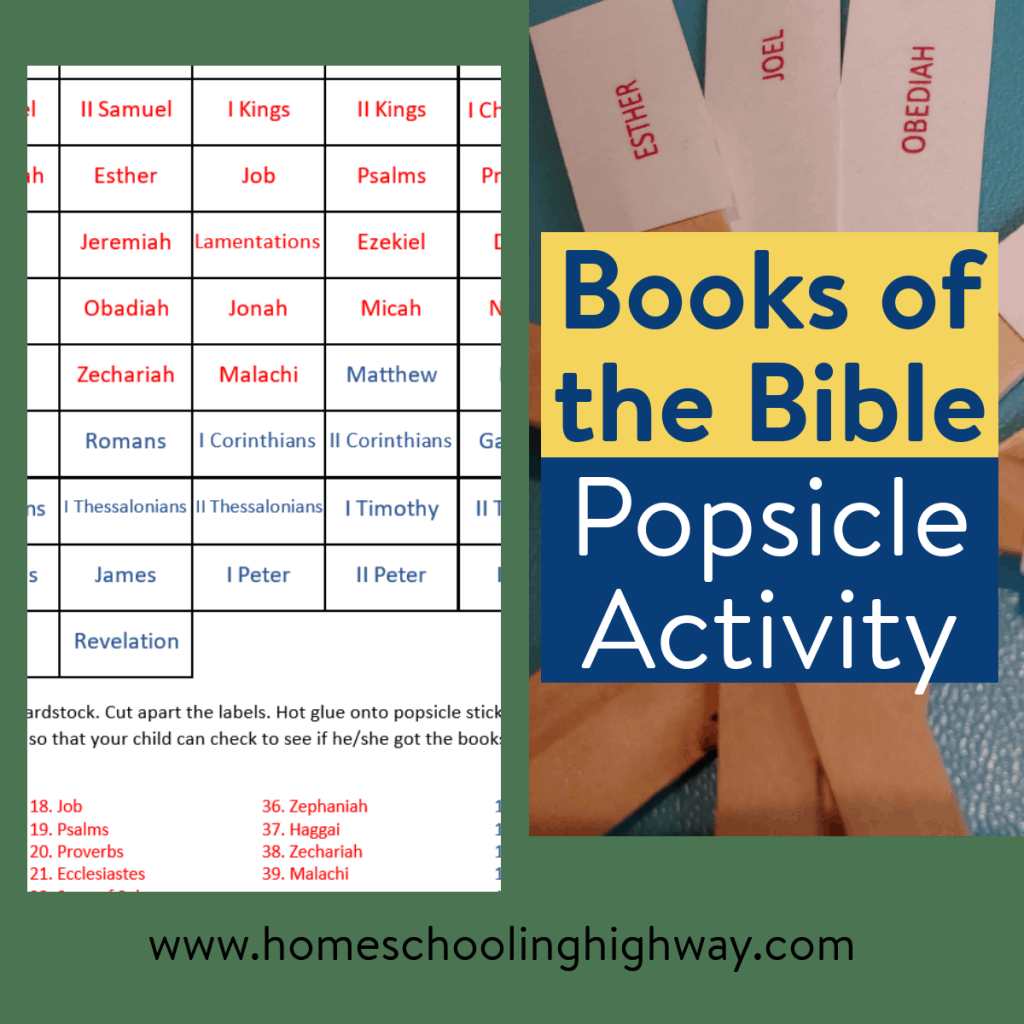 Use popsicle sticks to learn the Books of the Bible with this fun learning activity.