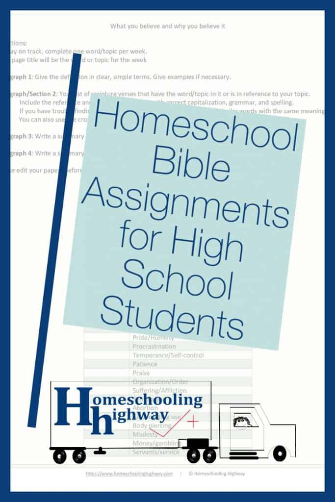 Bible lessons for high school students