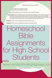 Bible curriculum for high school students