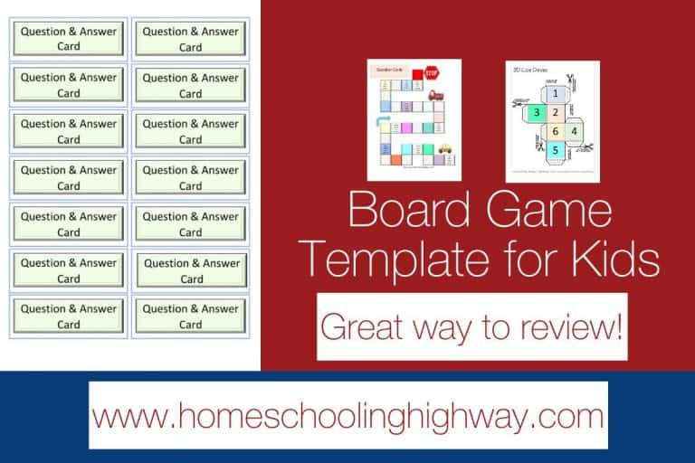 Board Game Template for Kids