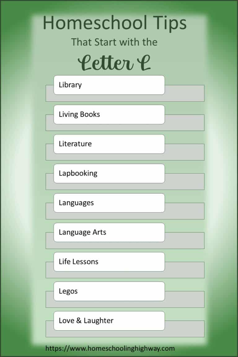 Homeschooling Tips from A to Z for 2023: The Letter L