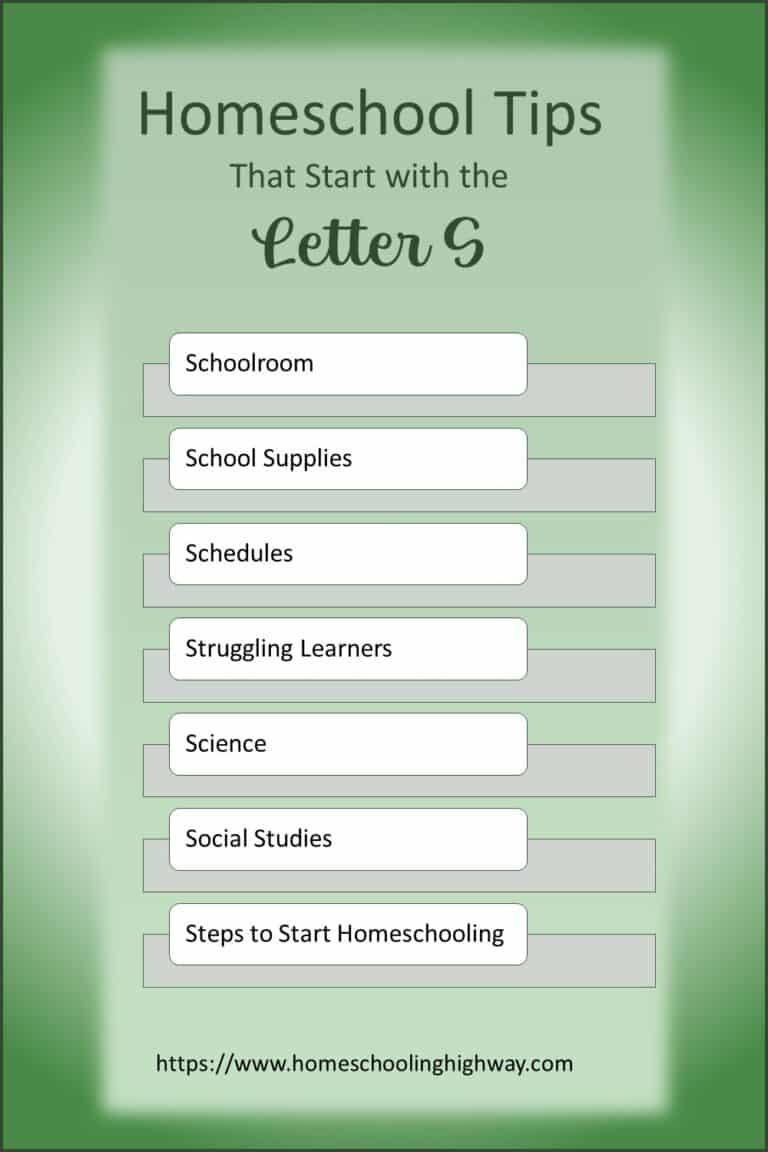 Homeschooling Tips from A to Z for 2023: The Letter S