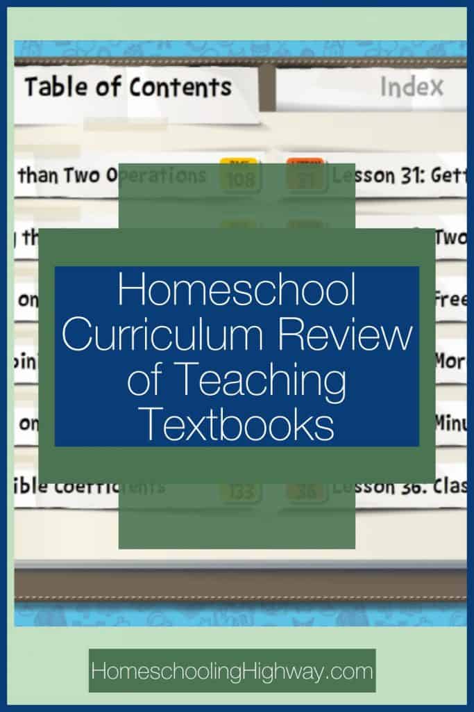 Curriculum Review: Teaching Textbooks' Math 4.0