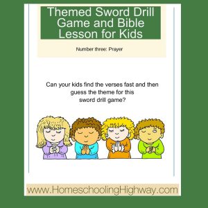 Themed Bible Sword drill game for kids