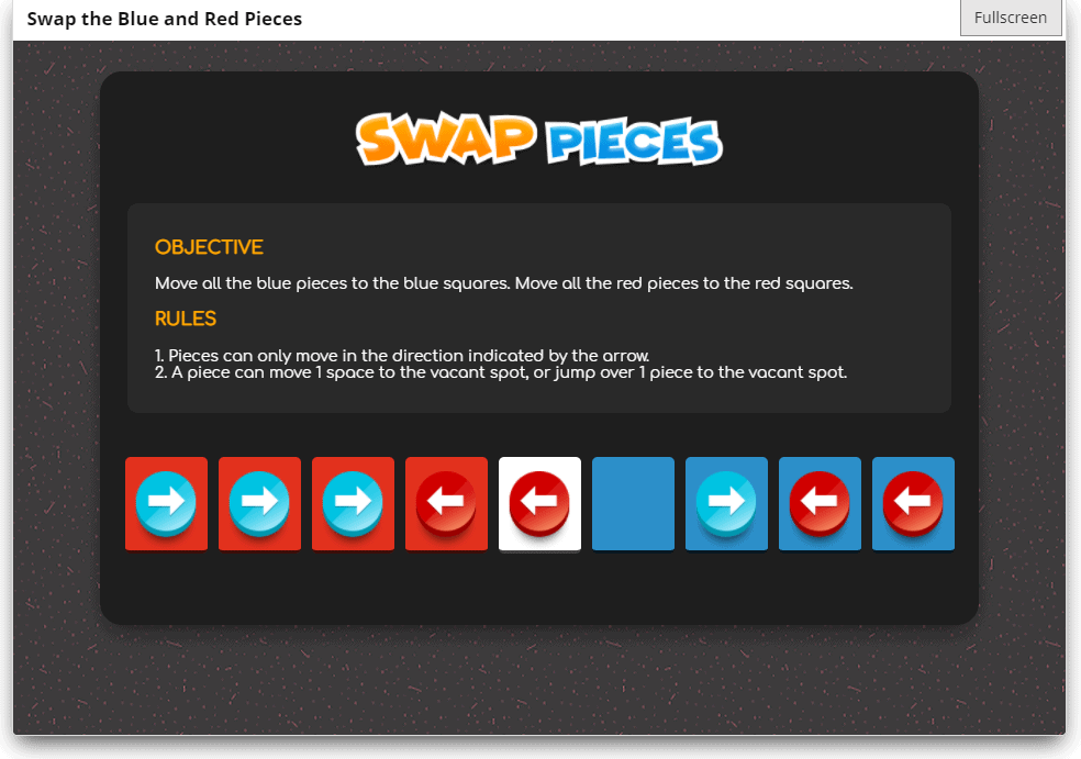 Swap Pieces game on CTCMath