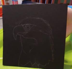 Drawing of eagle for the mosaic project from Creating a Masterpiece Art History Program