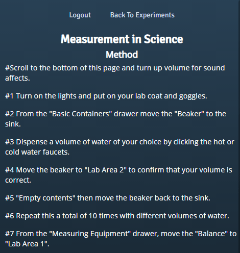 Steps in Greg Landry's Homeschool Virtual Biology Lab