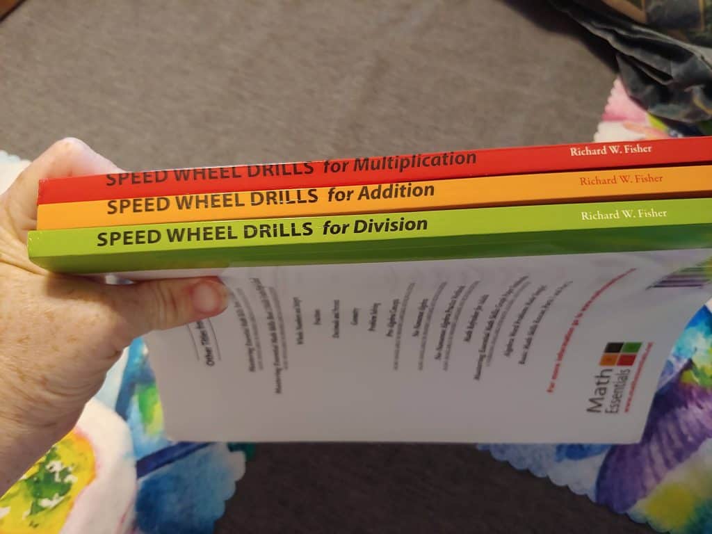 Workbook spine image for Math Essentials Speed Wheel Drills
