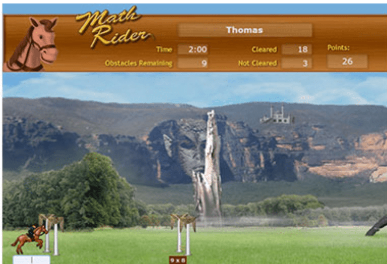 MathRider: An Online Math Game. Review by Homeschooling Highway.