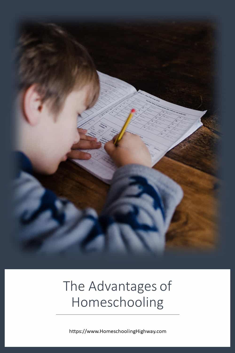 A little boy does his schoolwork. Advantages of Homeschooling by Homeschooling Highway