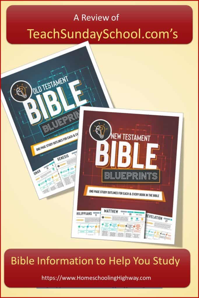 Bible Blueprint cover images from TeachSundaySchool.com. Reviewed by Homeschooling Highway