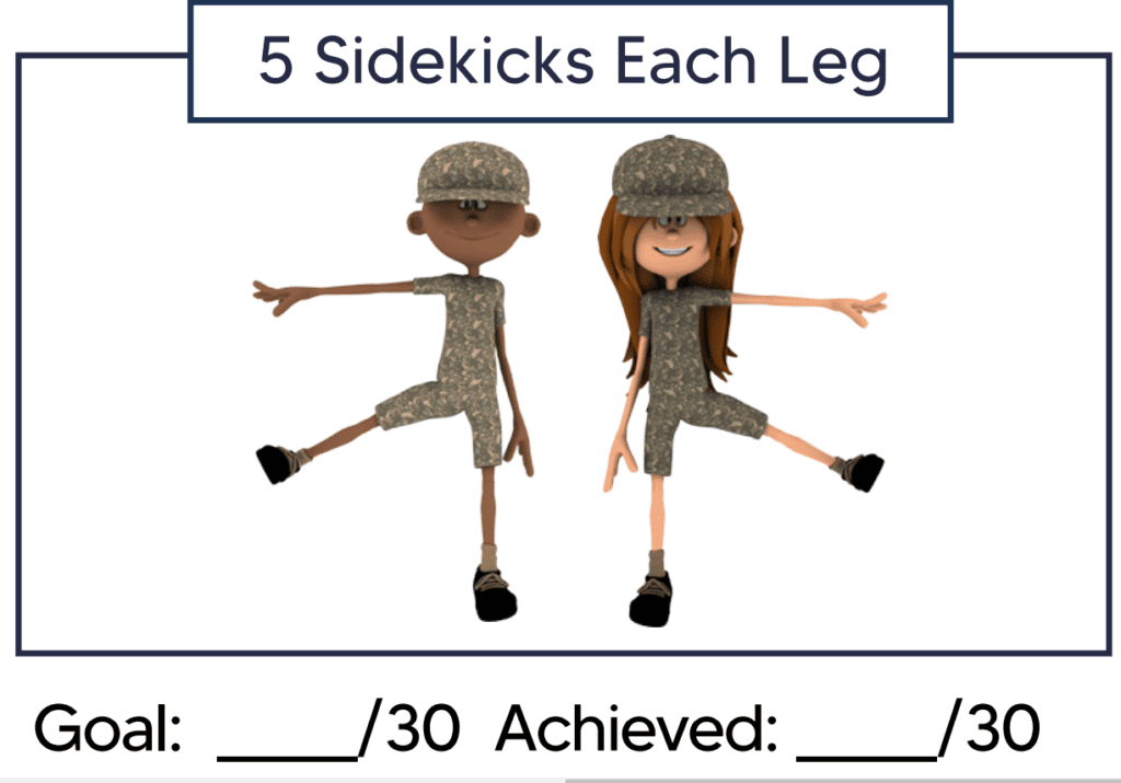 Boot Camp. Sidekicks example of Cartoon kids for Healthy Habits Tracker