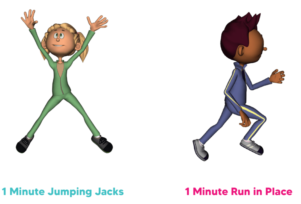 Cardio Challenge Example by Cartoon kids for the Healthy Habits Tracker