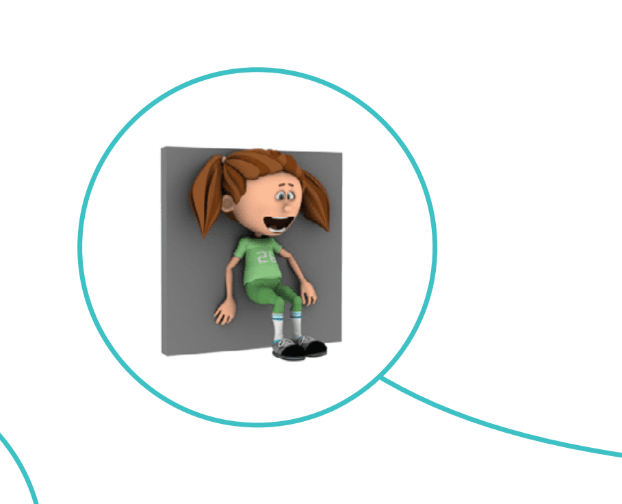 Muscular Endurance Wall Sit example by cartoon kids for Healthy Habit Tracker