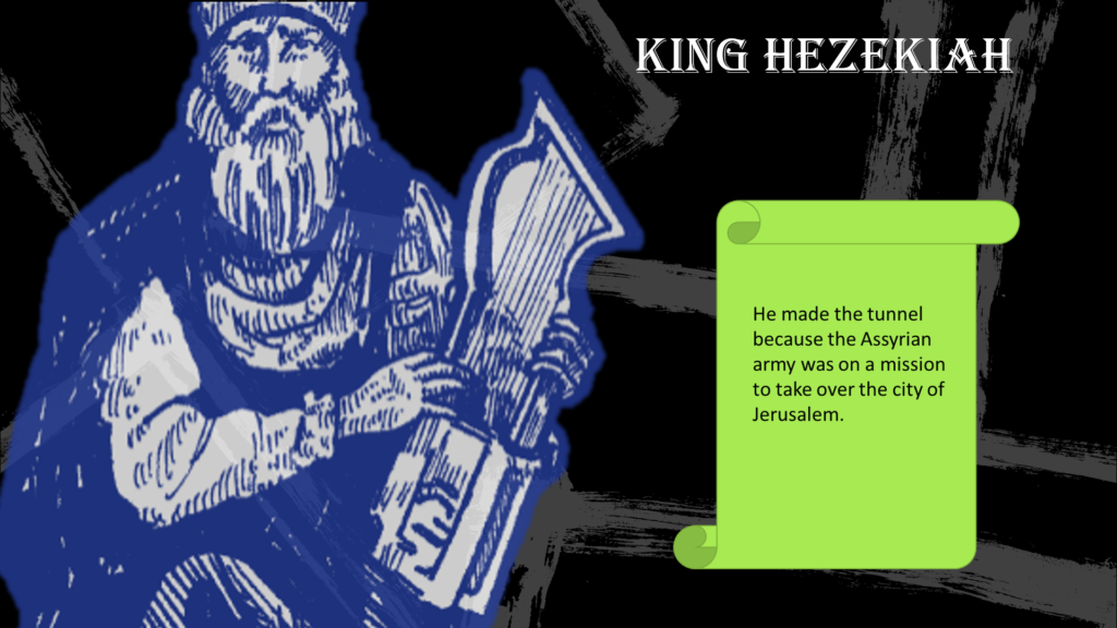 A picture of King Hezekiah used in a PowerPoint project.