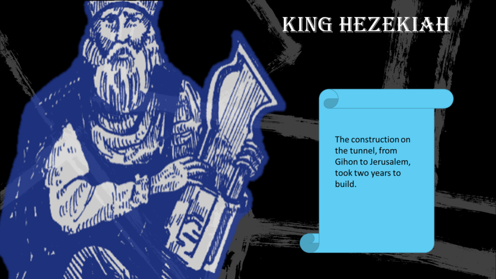 A picture of King Hezekiah from the Bible used in a PowerPoint project.