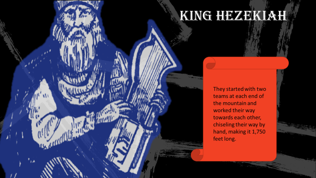 A picture of King Hezekiah used in a PowerPoint project.