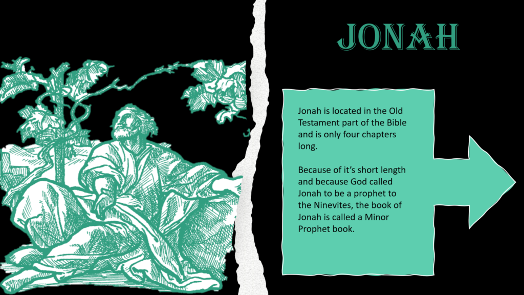 A picture of Jonah from the Bible used in a PowerPoint project.