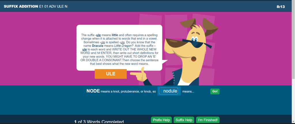 Screenshot from WordBuild Online. A Reading Comprehension Homeschool Curriculum. Reviewed by Homeschooling Highway