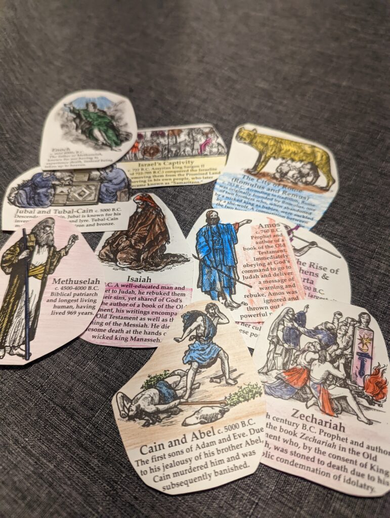 Colored historical figures from Homeschool in the Woods