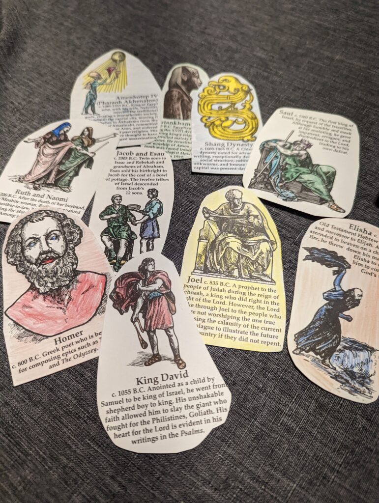 Colored historical figures from Homeschool in the Woods