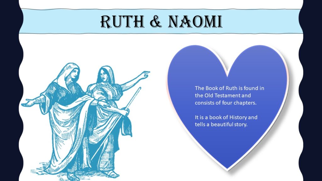 Picture of Ruth and Naomi used in a PowerPoint project.