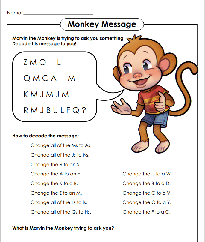 Super Teacher Worksheet with a monkey on it. Reviewed by Homeschooling Highway