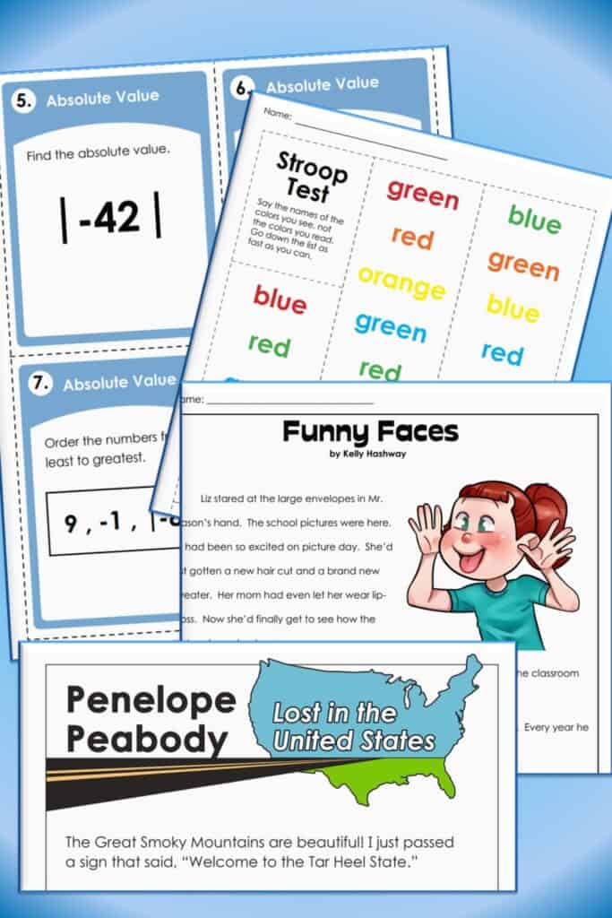 Super Teacher Worksheet picture collage. Website reviewed by Homeschooling Highway