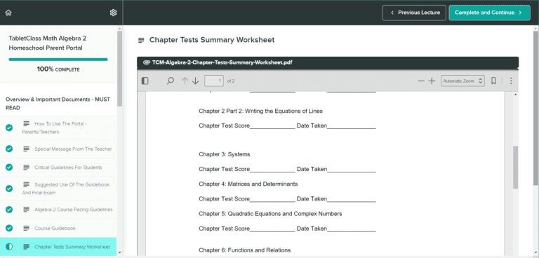 TabletClass Math: Algebra 2 Review for Homeschool - Homeschooling Highway