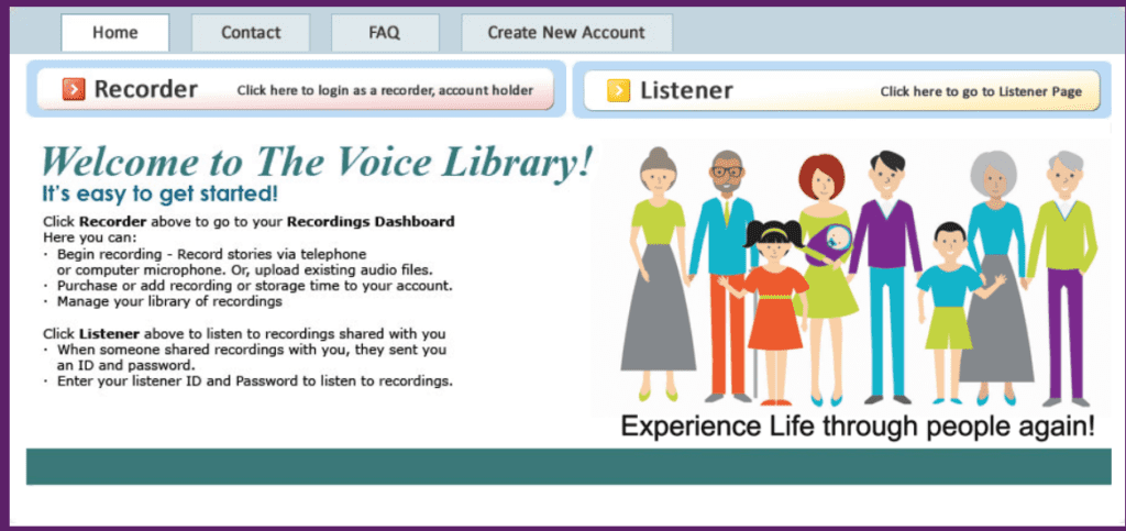 screenshot inside of The Voice Library. Website reviewed by Homeschooling Highway