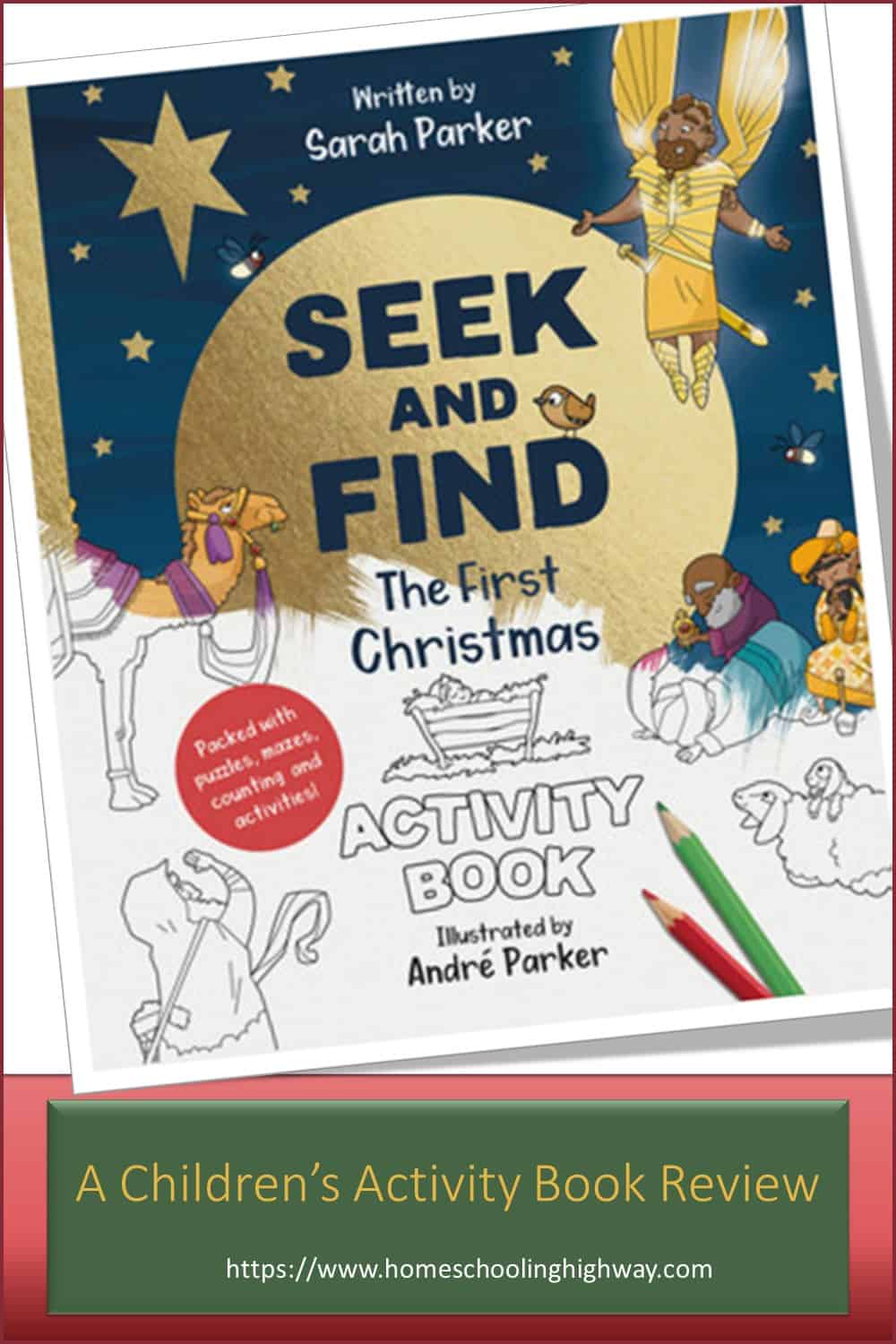 Seek and Find: The First Christmas Activity Book by Sarah Parker. Book reviewed by Homeschooling Highway